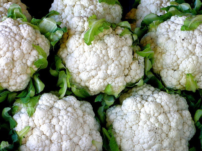 Harvesting cauliflower