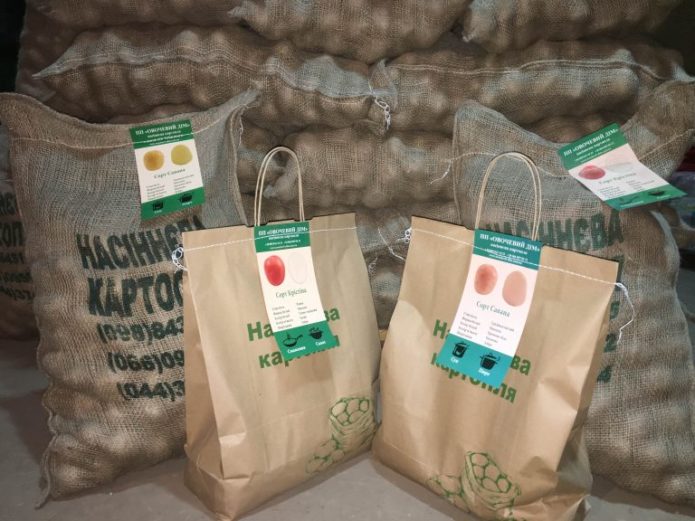 Packaged seed potato tubers