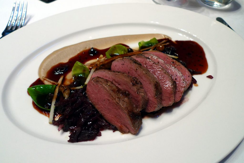 Meat with chokeberry sauce